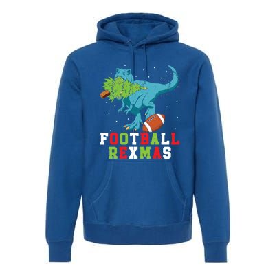 Football Rexmas Football Player Merry Xmas Christmas Day Funny Gift Premium Hoodie