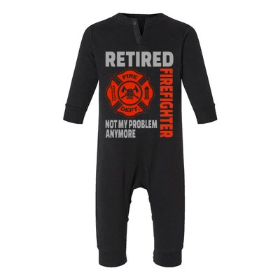 Funny Retired Firefighter Retiret Retiree Meaningful Gift Infant Fleece One Piece