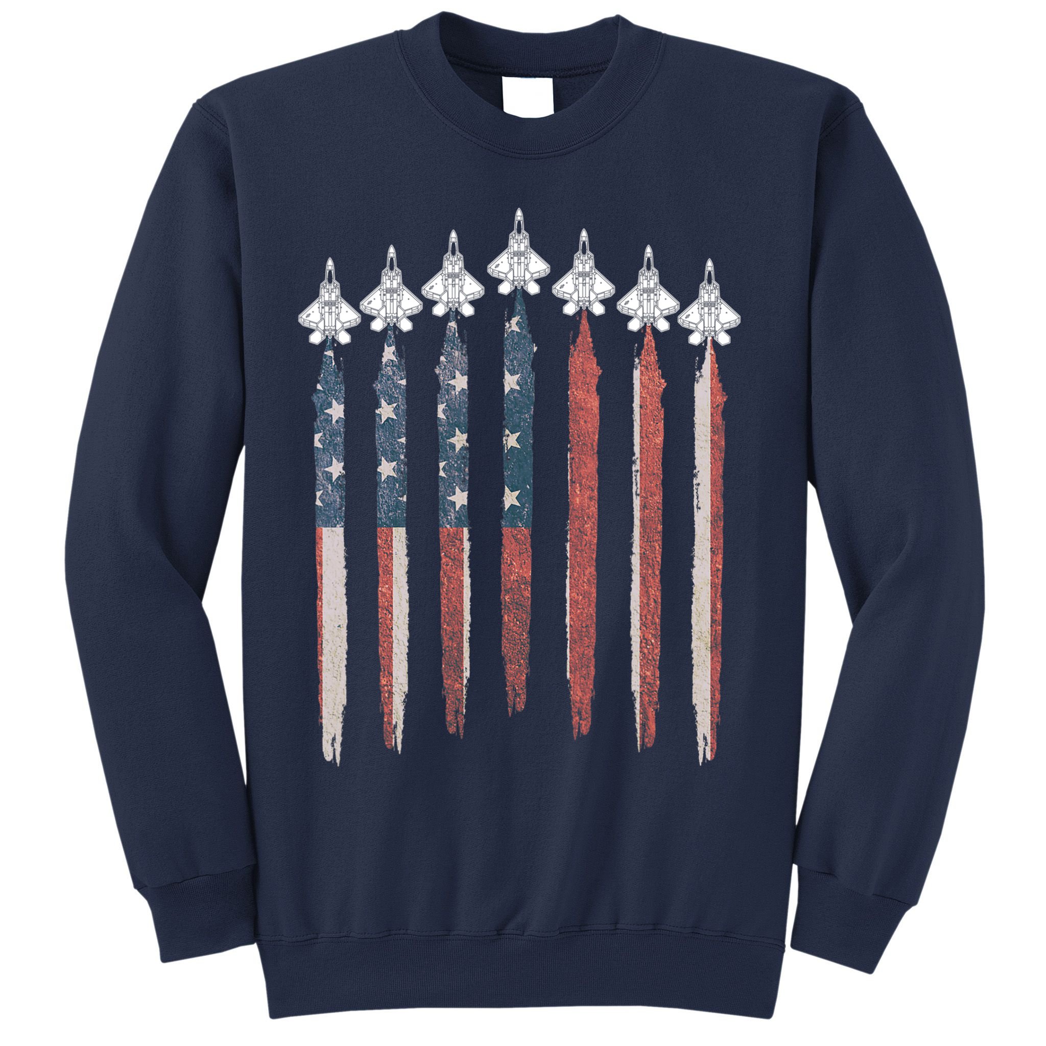 F22 Raptor Fighter Jet USA Flag Airplane F22 4th Of July Sweatshirt