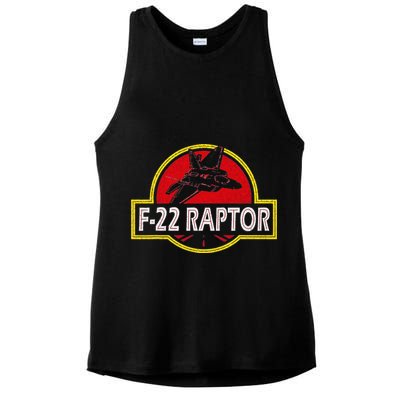 F22 Raptor Fighter Jet Pilot Airplane 4th of July Vintage Ladies PosiCharge Tri-Blend Wicking Tank