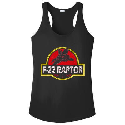 F22 Raptor Fighter Jet Pilot Airplane 4th of July Vintage Ladies PosiCharge Competitor Racerback Tank