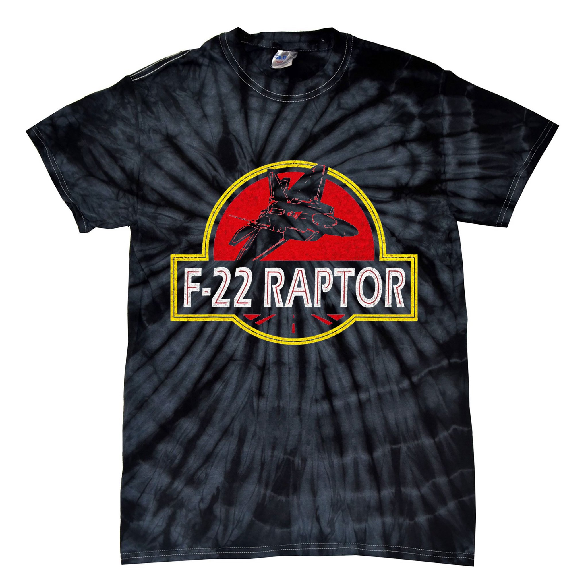 F22 Raptor Fighter Jet Pilot Airplane 4th of July Vintage Tie-Dye T-Shirt