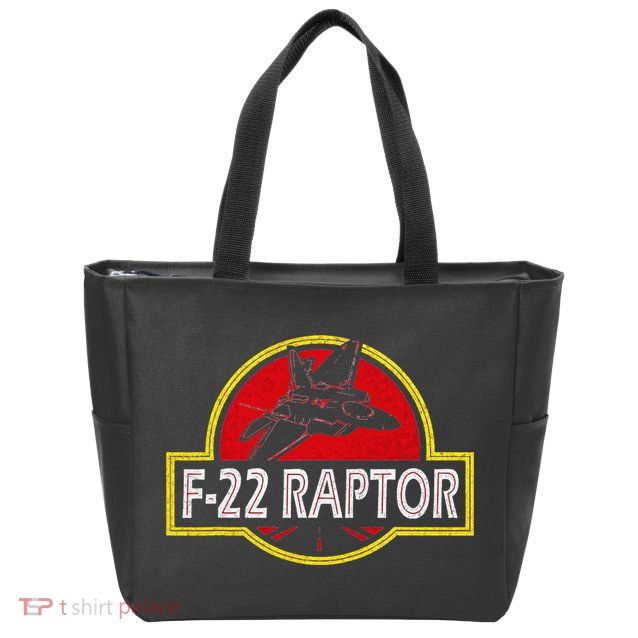 F22 Raptor Fighter Jet Pilot Airplane 4th of July Vintage Zip Tote Bag