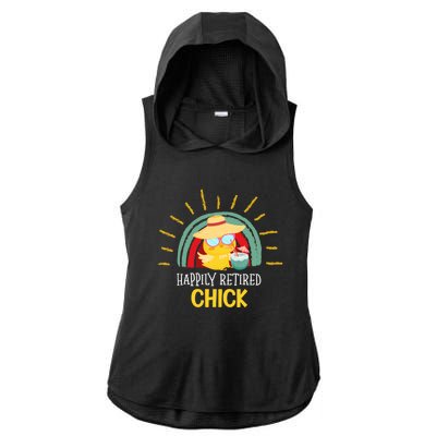 Funny Retirement For Retiree And Happily Retired Chick Gift Ladies PosiCharge Tri-Blend Wicking Draft Hoodie Tank