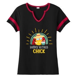 Funny Retirement For Retiree And Happily Retired Chick Gift Ladies Halftime Notch Neck Tee