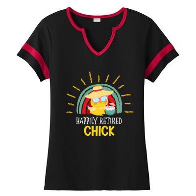 Funny Retirement For Retiree And Happily Retired Chick Gift Ladies Halftime Notch Neck Tee