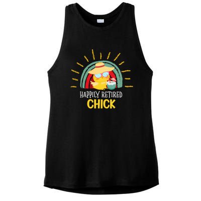 Funny Retirement For Retiree And Happily Retired Chick Gift Ladies PosiCharge Tri-Blend Wicking Tank