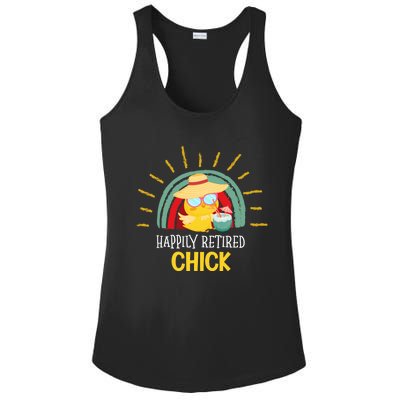 Funny Retirement For Retiree And Happily Retired Chick Gift Ladies PosiCharge Competitor Racerback Tank