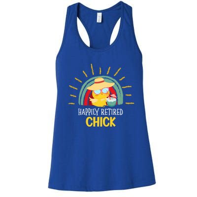 Funny Retirement For Retiree And Happily Retired Chick Gift Women's Racerback Tank