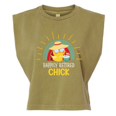 Funny Retirement For Retiree And Happily Retired Chick Gift Garment-Dyed Women's Muscle Tee