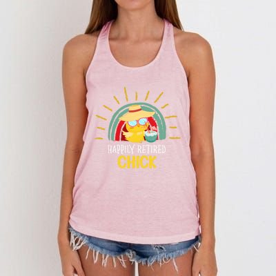 Funny Retirement For Retiree And Happily Retired Chick Gift Women's Knotted Racerback Tank