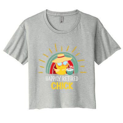 Funny Retirement For Retiree And Happily Retired Chick Gift Women's Crop Top Tee