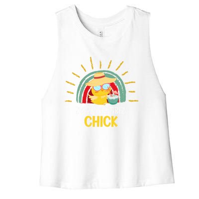 Funny Retirement For Retiree And Happily Retired Chick Gift Women's Racerback Cropped Tank