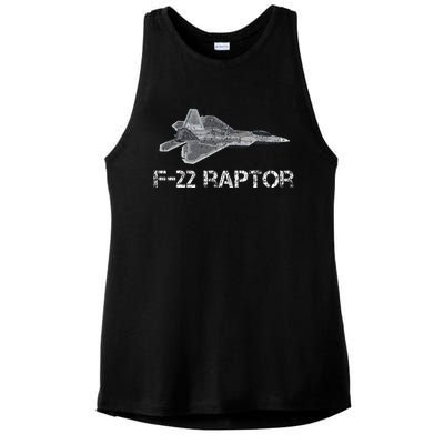 F22 Raptor Fighter Jet Military Pilot Ladies PosiCharge Tri-Blend Wicking Tank