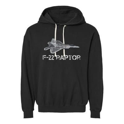 F22 Raptor Fighter Jet Military Pilot Garment-Dyed Fleece Hoodie