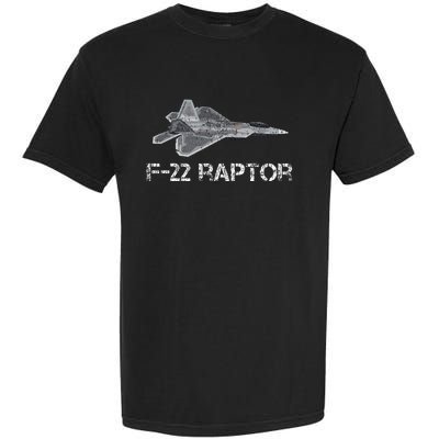 F22 Raptor Fighter Jet Military Pilot Garment-Dyed Heavyweight T-Shirt