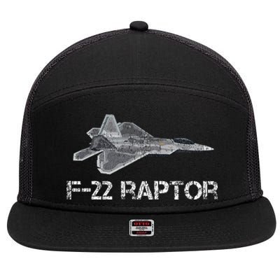 F22 Raptor Fighter Jet Military Pilot 7 Panel Mesh Trucker Snapback Hat