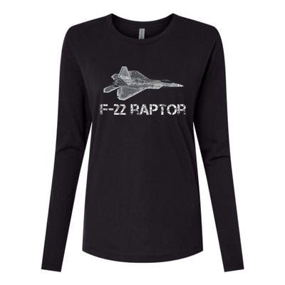 F22 Raptor Fighter Jet Military Pilot Womens Cotton Relaxed Long Sleeve T-Shirt