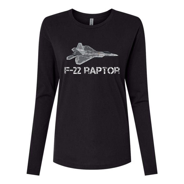 F22 Raptor Fighter Jet Military Pilot Womens Cotton Relaxed Long Sleeve T-Shirt