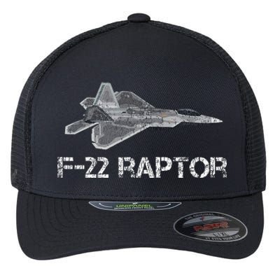 F22 Raptor Fighter Jet Military Pilot Flexfit Unipanel Trucker Cap