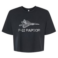 F22 Raptor Fighter Jet Military Pilot Bella+Canvas Jersey Crop Tee