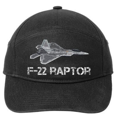 F22 Raptor Fighter Jet Military Pilot 7-Panel Snapback Hat