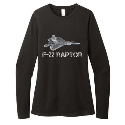 F22 Raptor Fighter Jet Military Pilot Womens CVC Long Sleeve Shirt