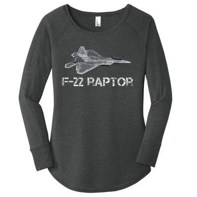 F22 Raptor Fighter Jet Military Pilot Women's Perfect Tri Tunic Long Sleeve Shirt