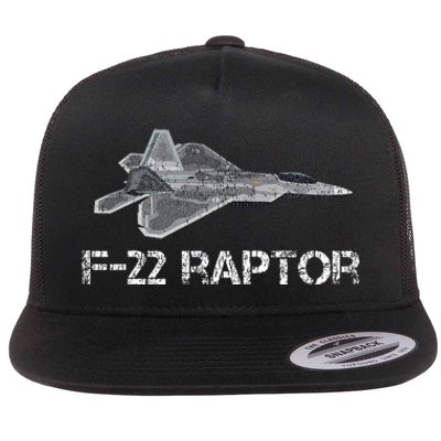 F22 Raptor Fighter Jet Military Pilot Flat Bill Trucker Hat