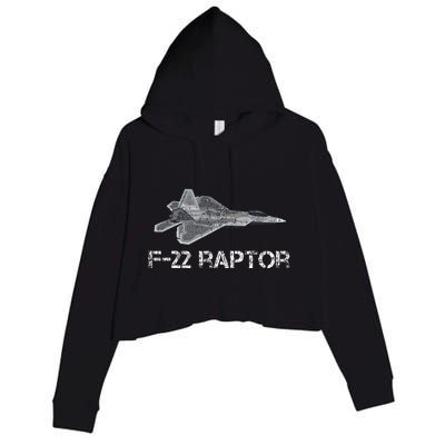 F22 Raptor Fighter Jet Military Pilot Crop Fleece Hoodie