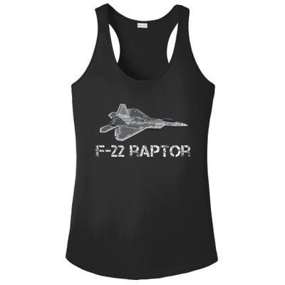 F22 Raptor Fighter Jet Military Pilot Ladies PosiCharge Competitor Racerback Tank