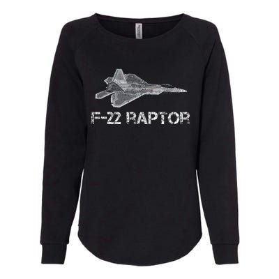 F22 Raptor Fighter Jet Military Pilot Womens California Wash Sweatshirt