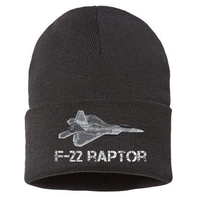 F22 Raptor Fighter Jet Military Pilot Sustainable Knit Beanie