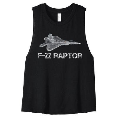 F22 Raptor Fighter Jet Military Pilot Women's Racerback Cropped Tank