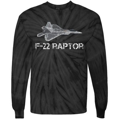 F22 Raptor Fighter Jet Military Pilot Tie-Dye Long Sleeve Shirt