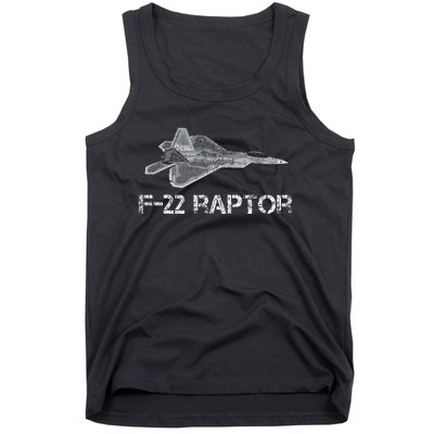 F22 Raptor Fighter Jet Military Pilot Tank Top