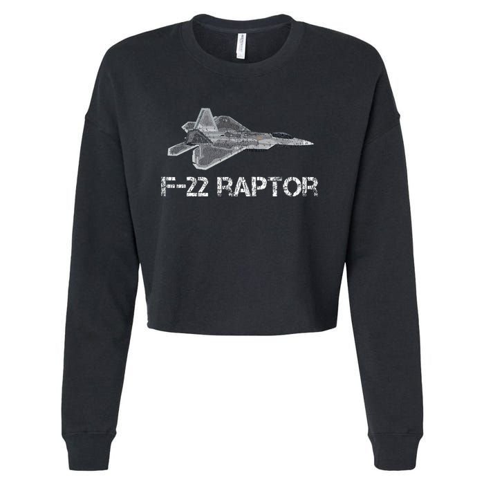 F22 Raptor Fighter Jet Military Pilot Cropped Pullover Crew