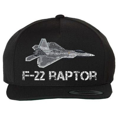 F22 Raptor Fighter Jet Military Pilot Wool Snapback Cap