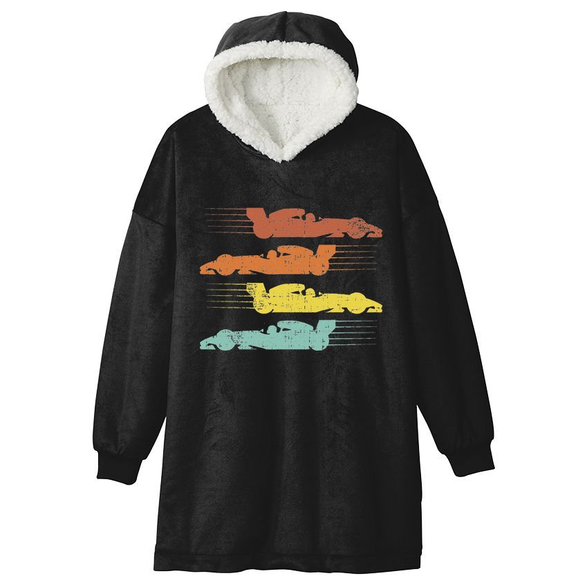 Formula Racing Fan Design Great Gift For Speed Freaks Hooded Wearable Blanket