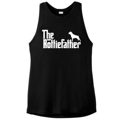 Funny Rottweiler Father Dad Shirts The Rottie Father Tee Ladies PosiCharge Tri-Blend Wicking Tank