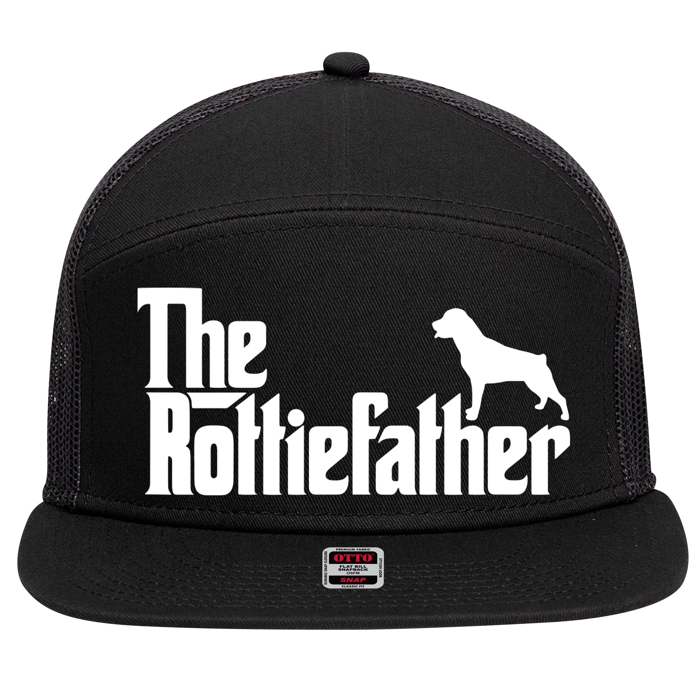 Funny Rottweiler Father Dad Shirts The Rottie Father Tee 7 Panel Mesh Trucker Snapback Hat