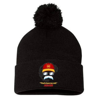 Funny Reid Frozen Mustache ThatS How We Roll Again Pom Pom 12in Knit Beanie
