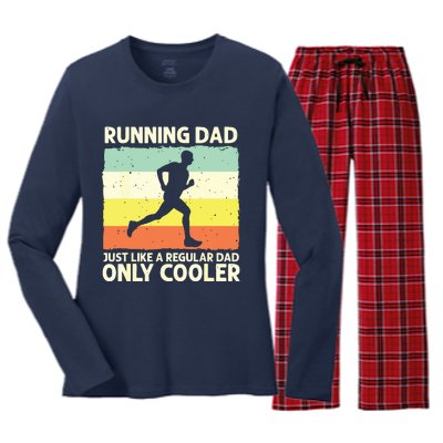 Funny Running For Men Dad Marathon Runner Coach Marathoner Women's Long Sleeve Flannel Pajama Set 