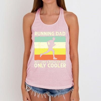 Funny Running For Men Dad Marathon Runner Coach Marathoner Women's Knotted Racerback Tank