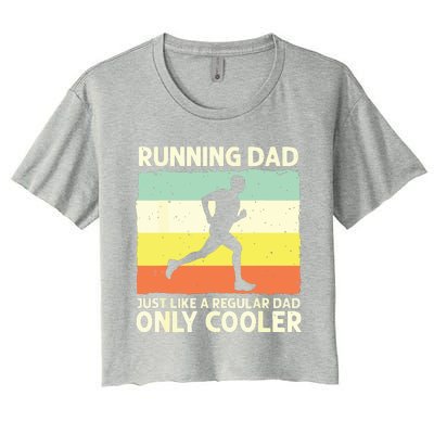 Funny Running For Men Dad Marathon Runner Coach Marathoner Women's Crop Top Tee