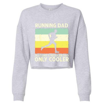 Funny Running For Men Dad Marathon Runner Coach Marathoner Cropped Pullover Crew