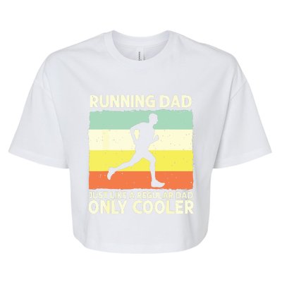 Funny Running For Men Dad Marathon Runner Coach Marathoner Bella+Canvas Jersey Crop Tee