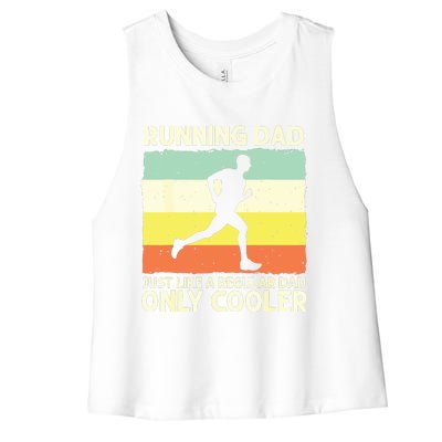 Funny Running For Men Dad Marathon Runner Coach Marathoner Women's Racerback Cropped Tank