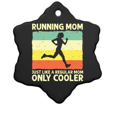 Funny Running For Women Mom Marathoner Runner Coach Racing Ceramic Star Ornament