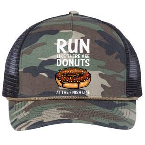 Funny Running For Men Women Donut Finish Line Marathon Retro Rope Trucker Hat Cap